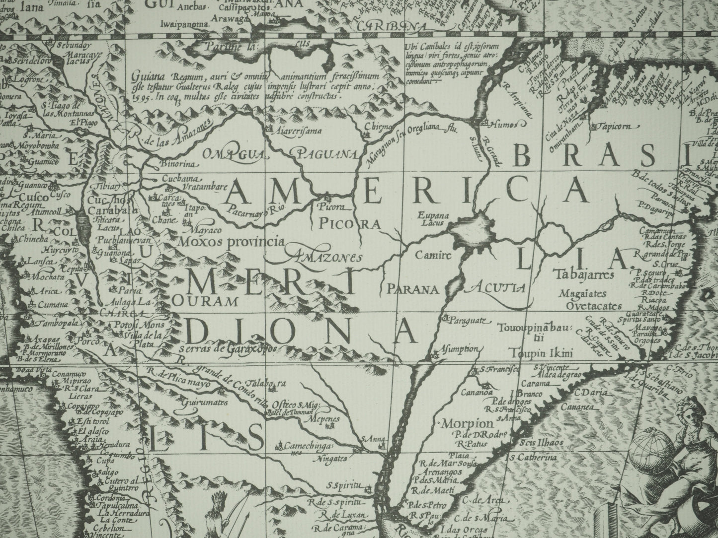Jocodus HONDIUS : Carte de l'Amérique méridionale