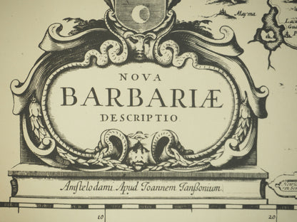 Johannes JANSSONIUS  : Carte du Maghreb en couleurs