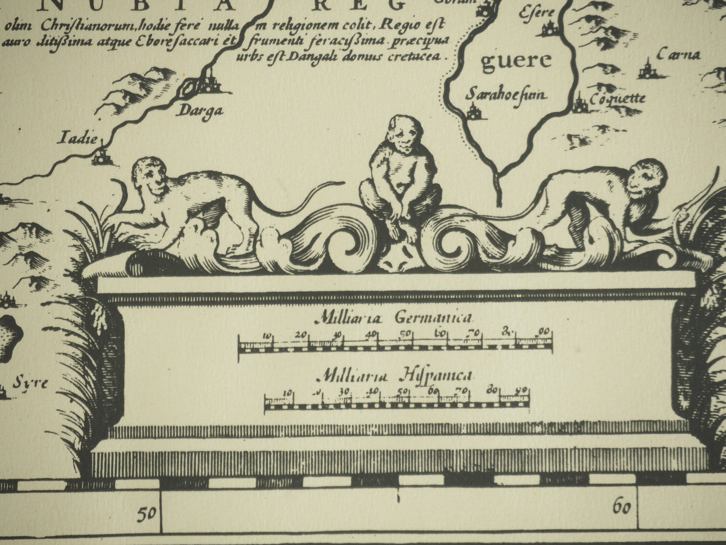 Johannes JANSSONIUS  : Carte du Maghreb en couleurs