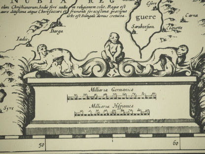 Johannes JANSSONIUS  : Carte du Maghreb en couleurs