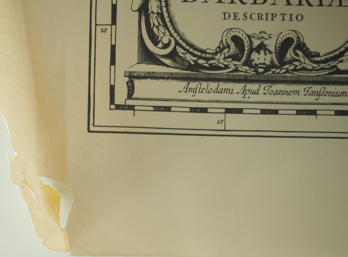 Johannes JANSSONIUS  : Carte du Maghreb en couleurs