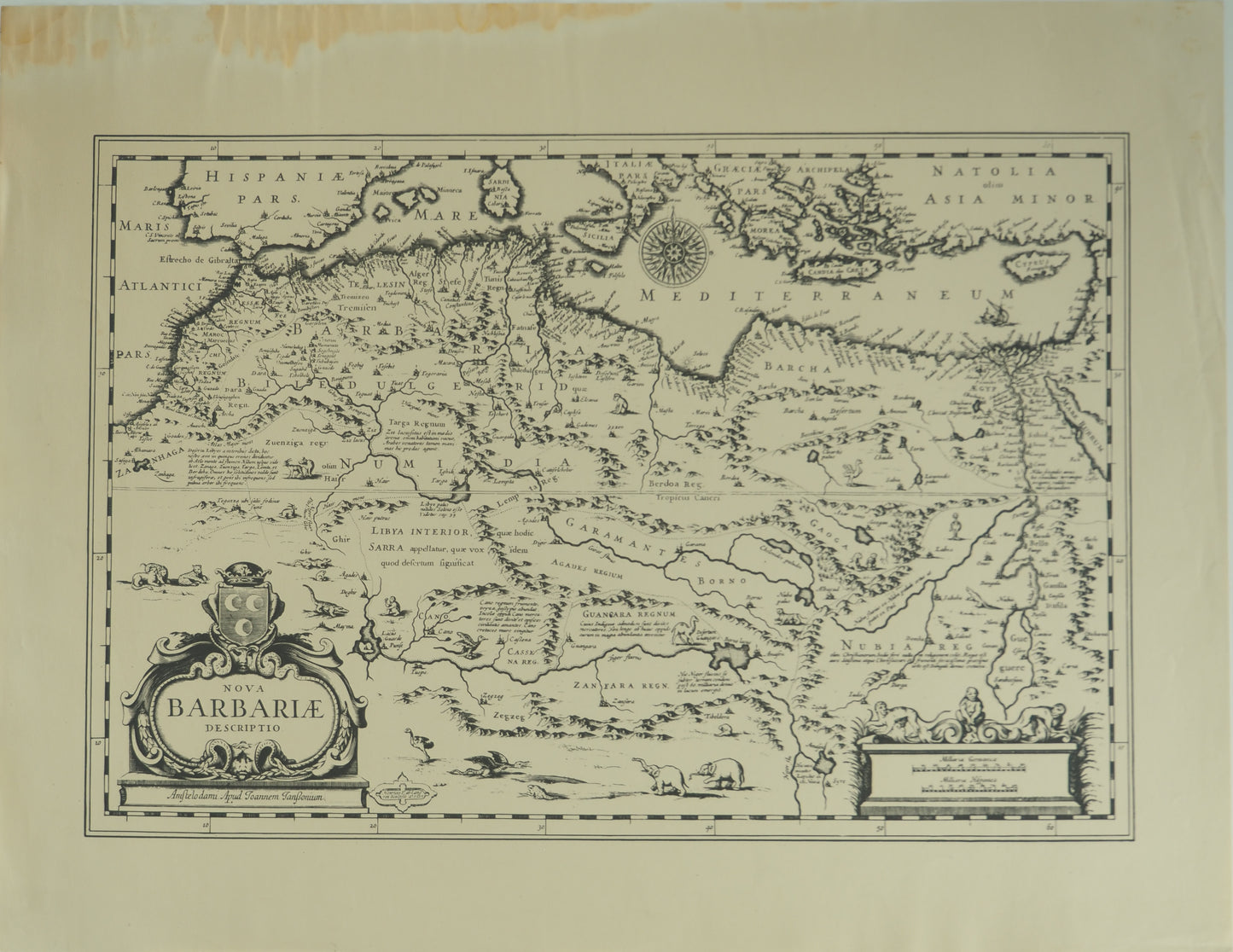 Johannes JANSSONIUS : Carte du Maghreb