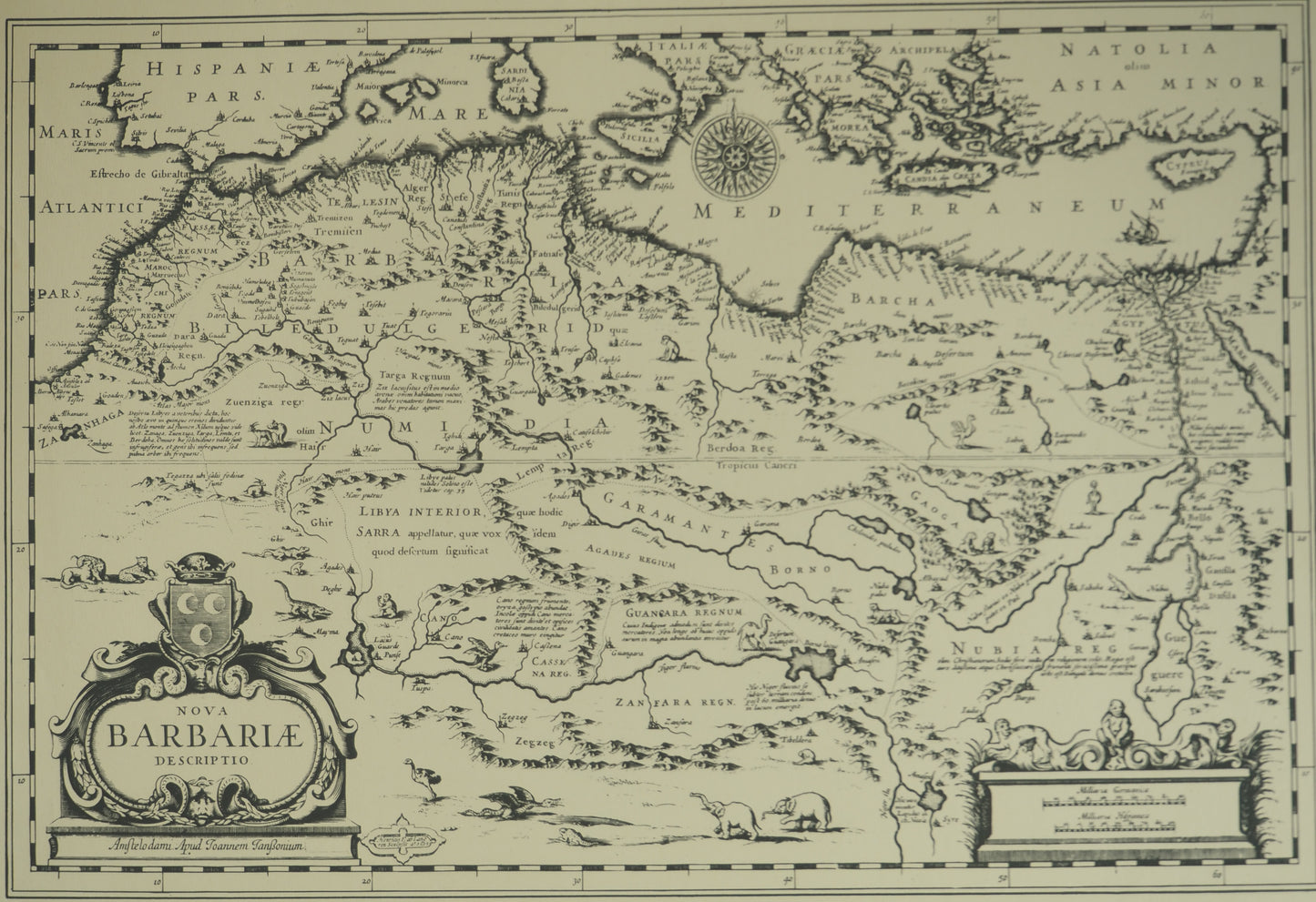 Johannes JANSSONIUS : Carte du Maghreb