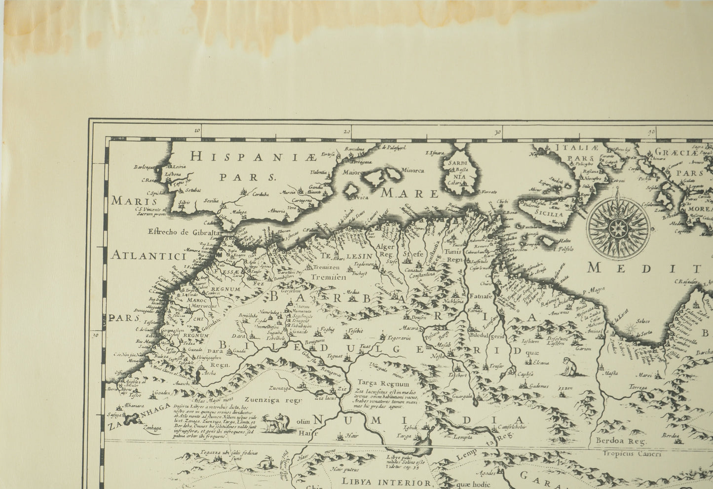 Johannes JANSSONIUS : Carte du Maghreb