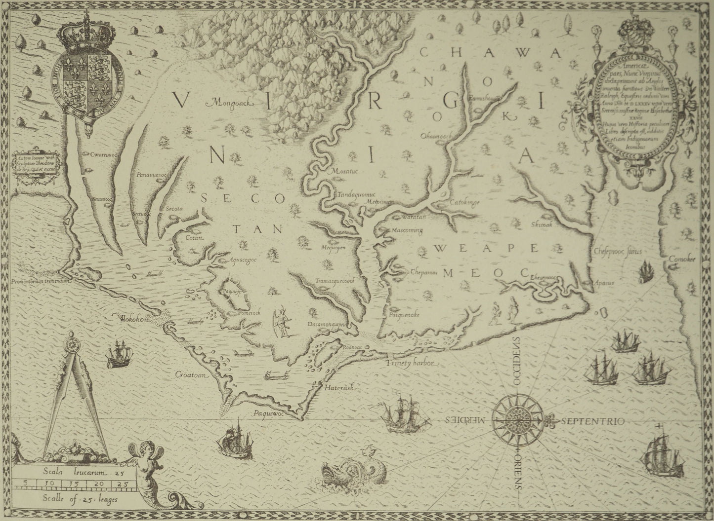 John WHITE : Carte de la Virginie