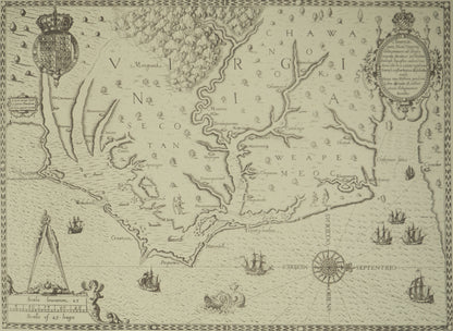 John WHITE : Carte de la Virginie