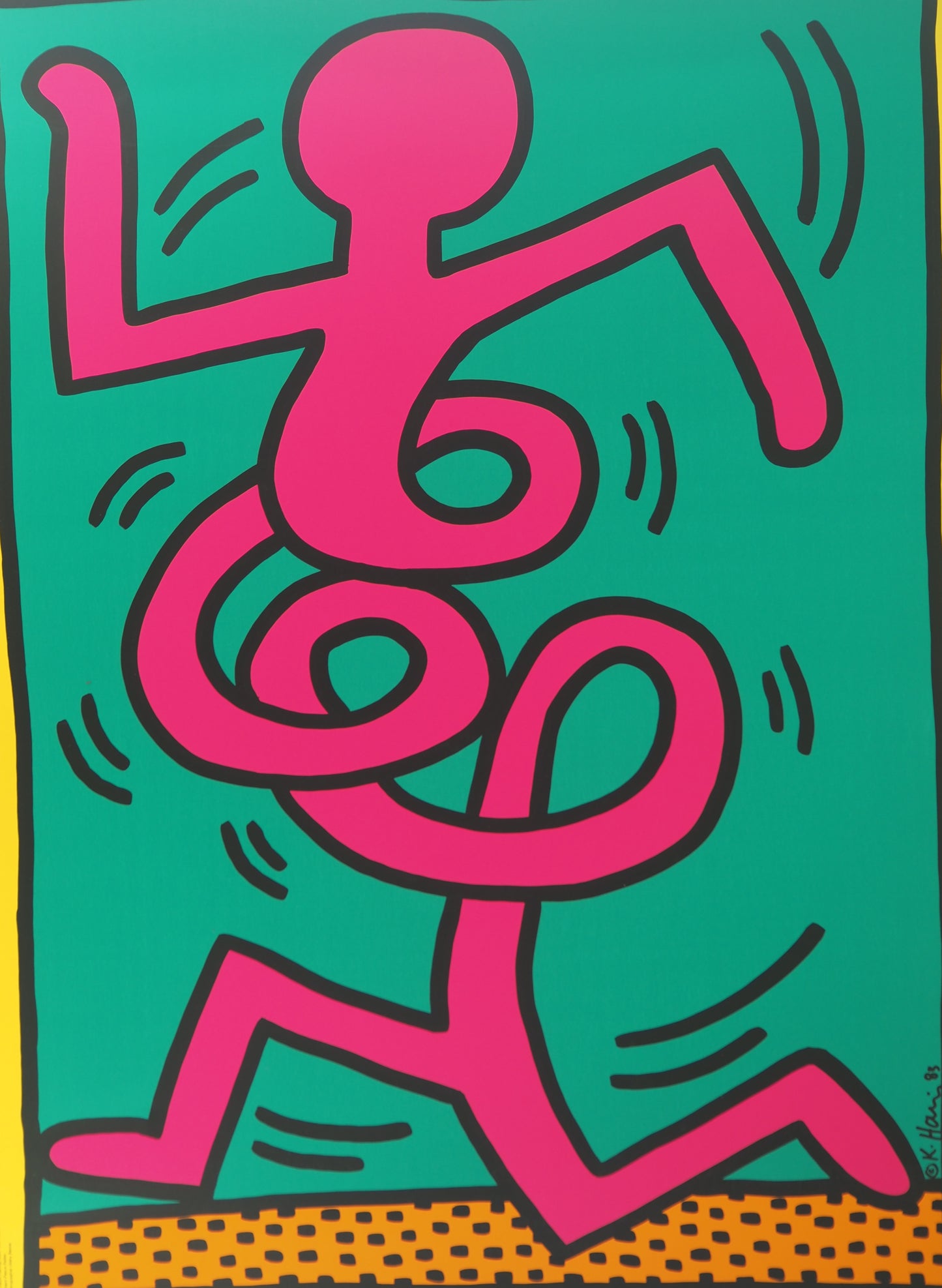 Keith HARING : Swing Yellow - Montreux Jazz Festival - Sérigraphie originale signée