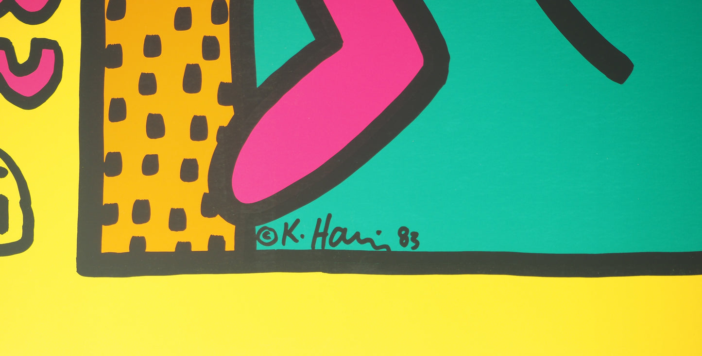 Keith HARING : Swing Yellow - Montreux Jazz Festival - Sérigraphie originale signée