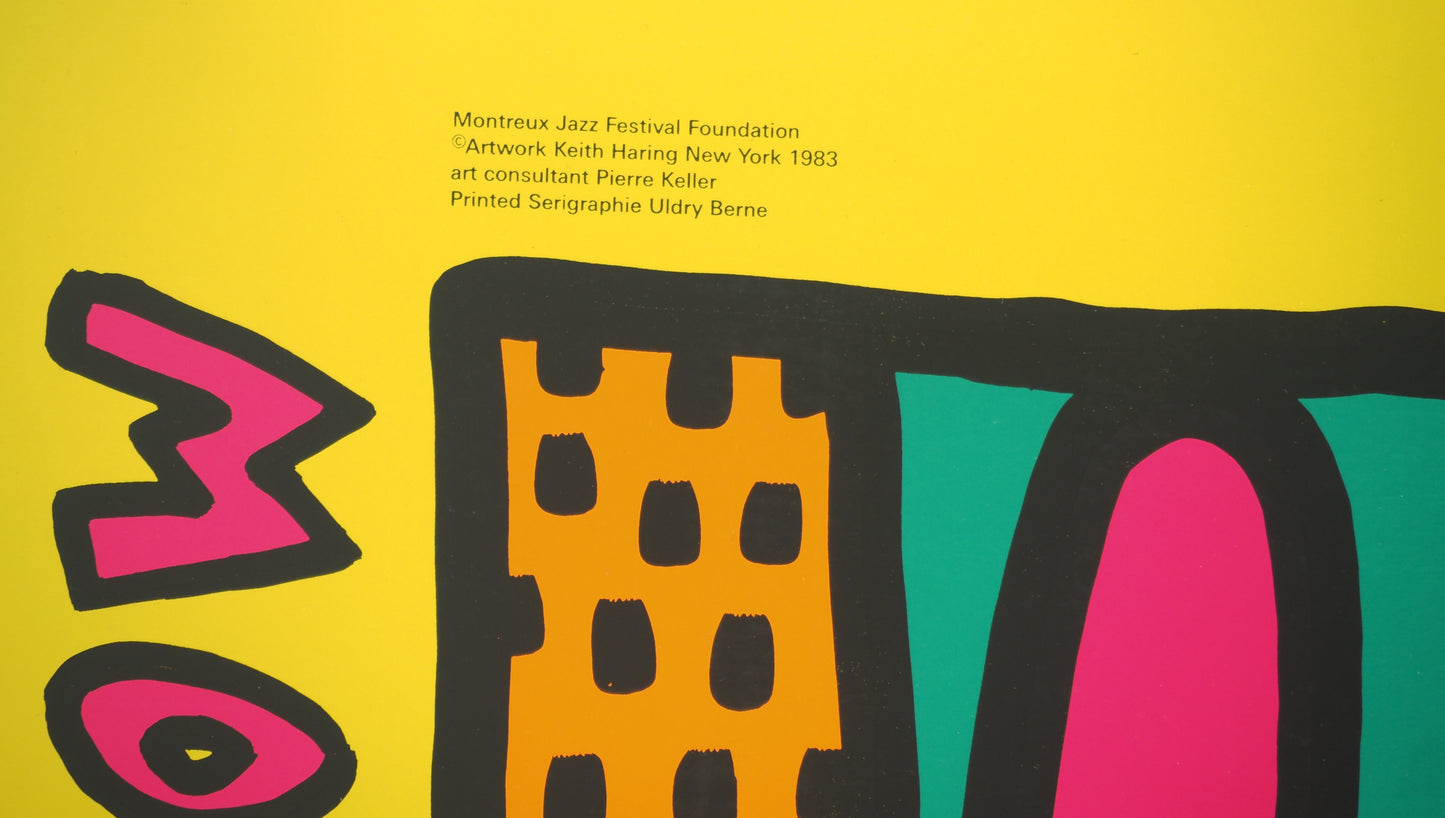Keith HARING : Swing Yellow - Montreux Jazz Festival - Sérigraphie originale signée