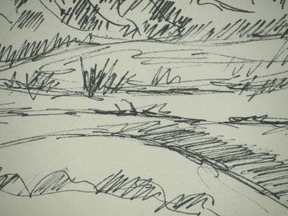 Roger CRUSAT : Village provençal - Dessin original signé