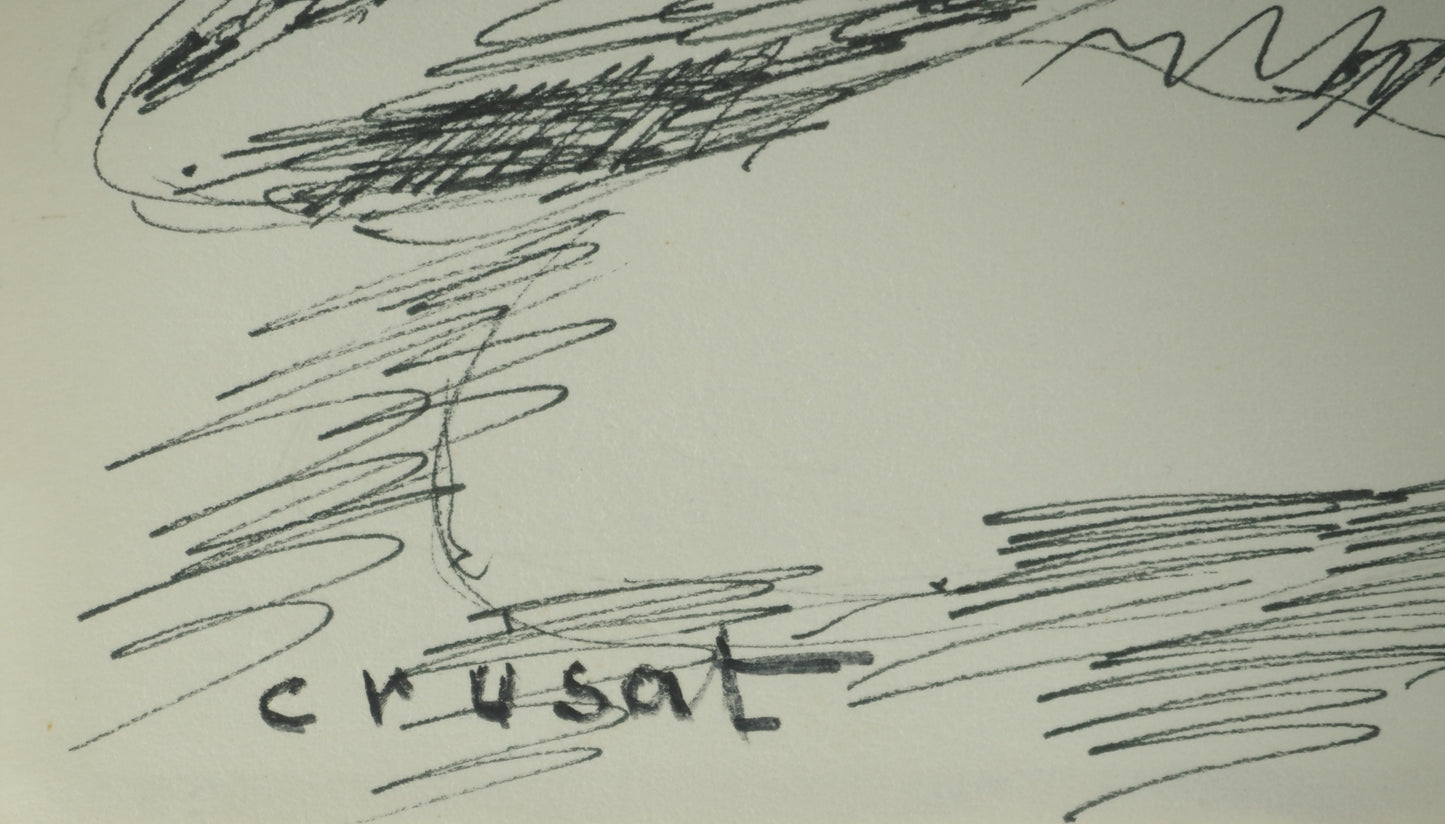 Roger CRUSAT : Village provençal - Dessin original signé