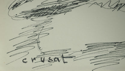 Roger CRUSAT : Village provençal - Dessin original signé
