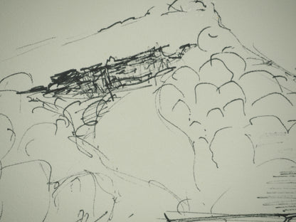 Roger CRUSAT : La vallée du Rhône - Dessin original signé