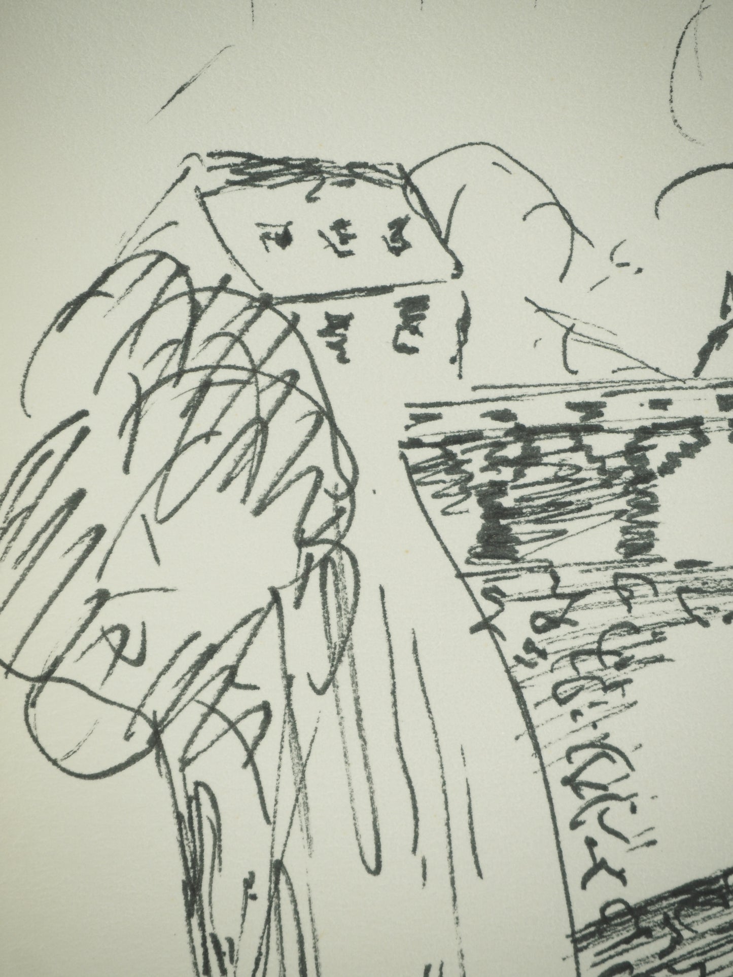 Roger CRUSAT : Sur le pont - Dessin original signé