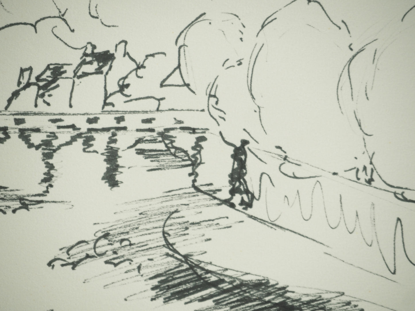 Roger CRUSAT : Sur le pont - Dessin original signé