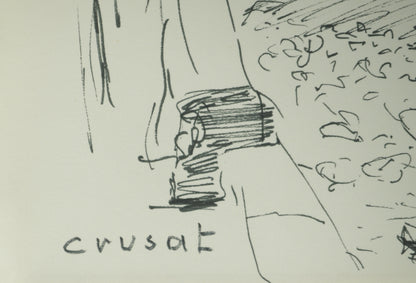 Roger CRUSAT : Sur le pont - Dessin original signé