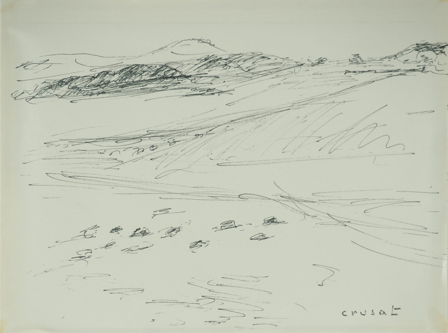 Roger CRUSAT : La Baie - Dessin original signé