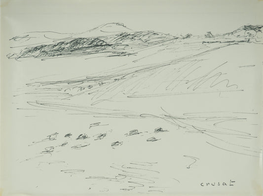 Roger CRUSAT : La Baie - Dessin original signé
