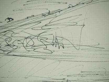 Roger CRUSAT : Paysage - Dessin original signé