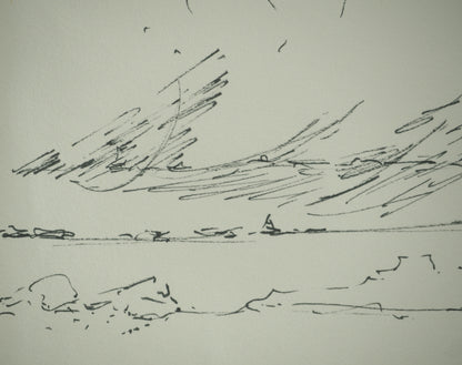Roger CRUSAT : Sentier du littoral - Dessin original signé