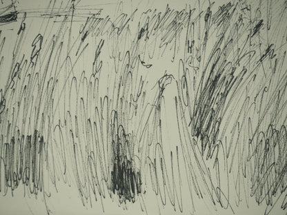 Roger CRUSAT : Barques amarrées- Dessin original signé