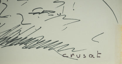 Roger CRUSAT : Village au loin - Dessin original signé