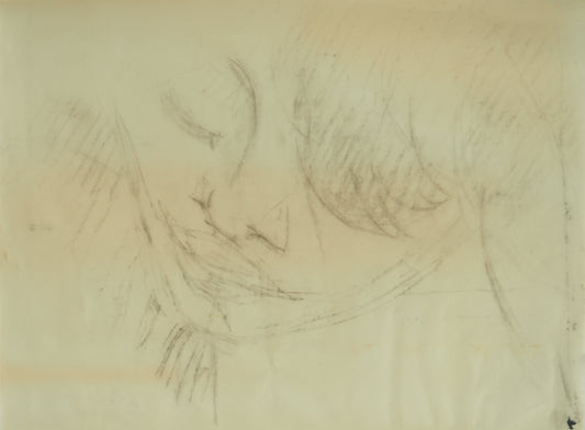 Roger CRUSAT : Portrait de jeune fille - Dessin original