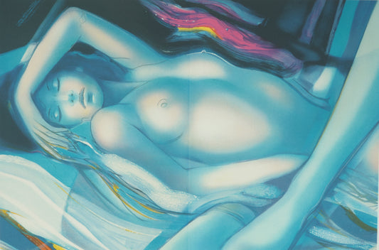 Jean Baptiste VALADIE : Rêverie nocturne - Lithographie originale en couleurs