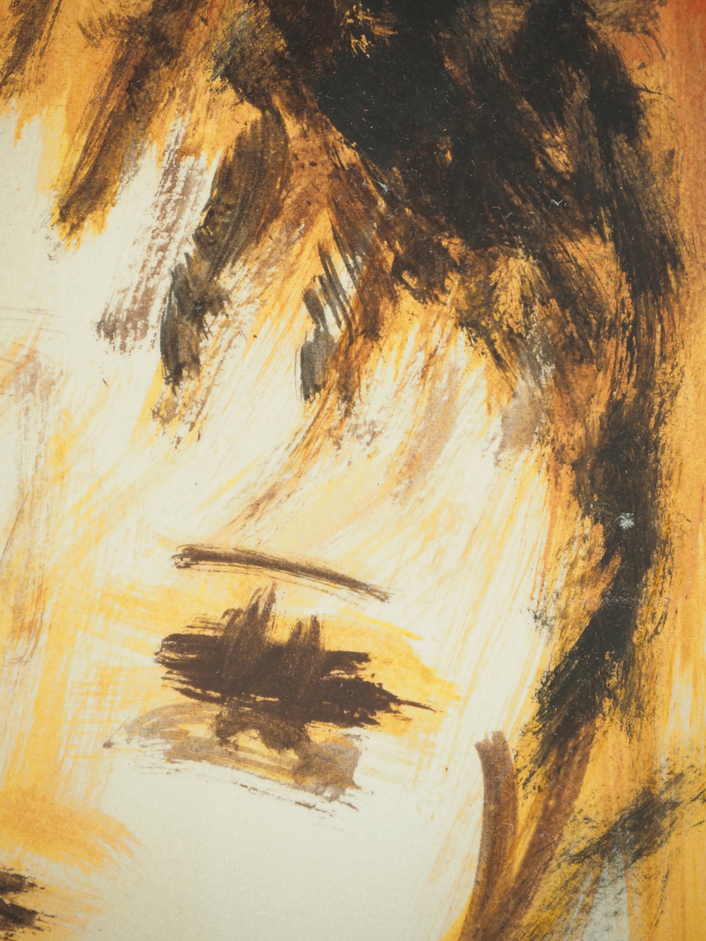 Roger CRUSAT : Jeune fille triste - Gouache sur papier
