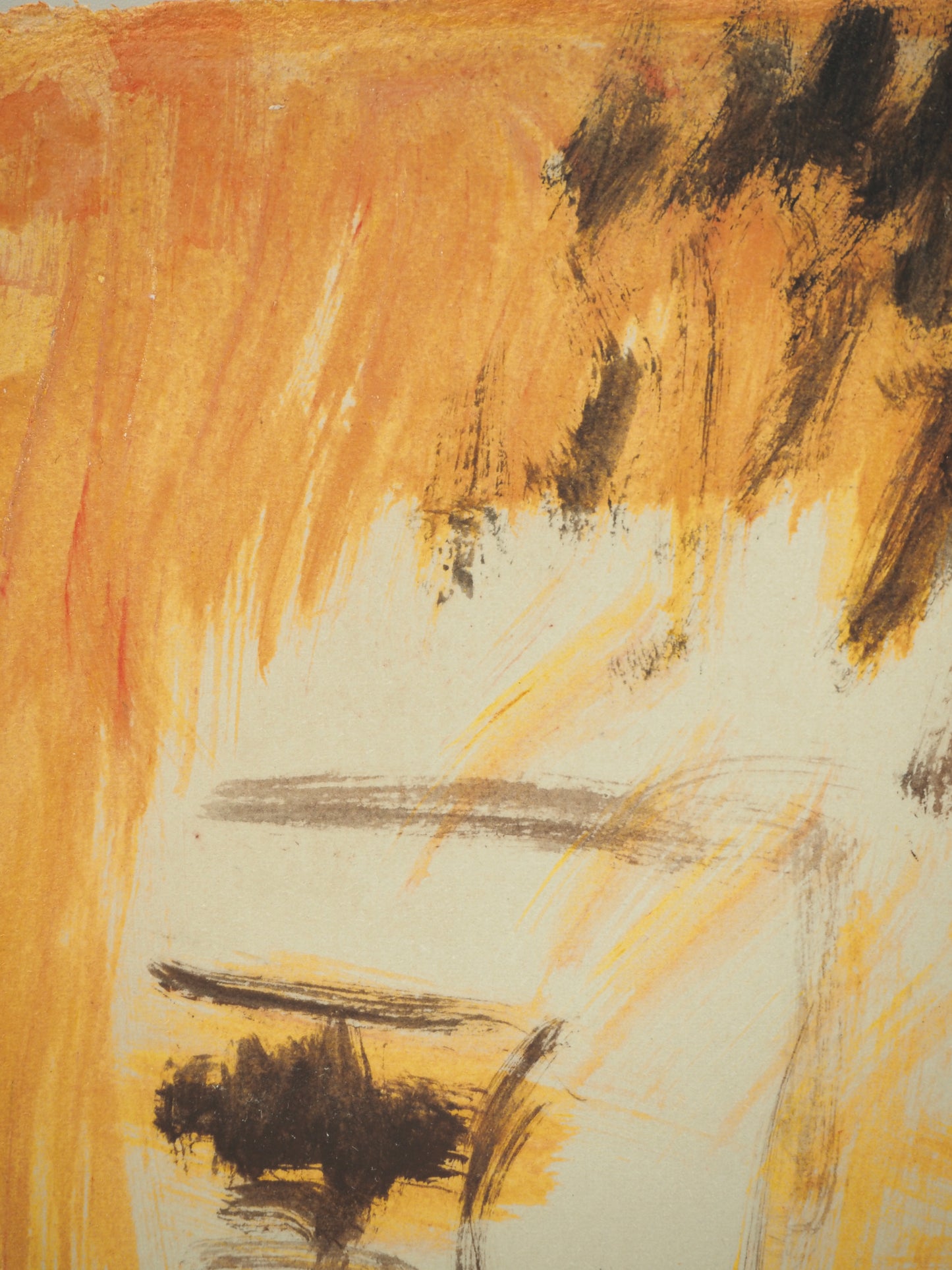 Roger CRUSAT : Jeune fille triste - Gouache sur papier