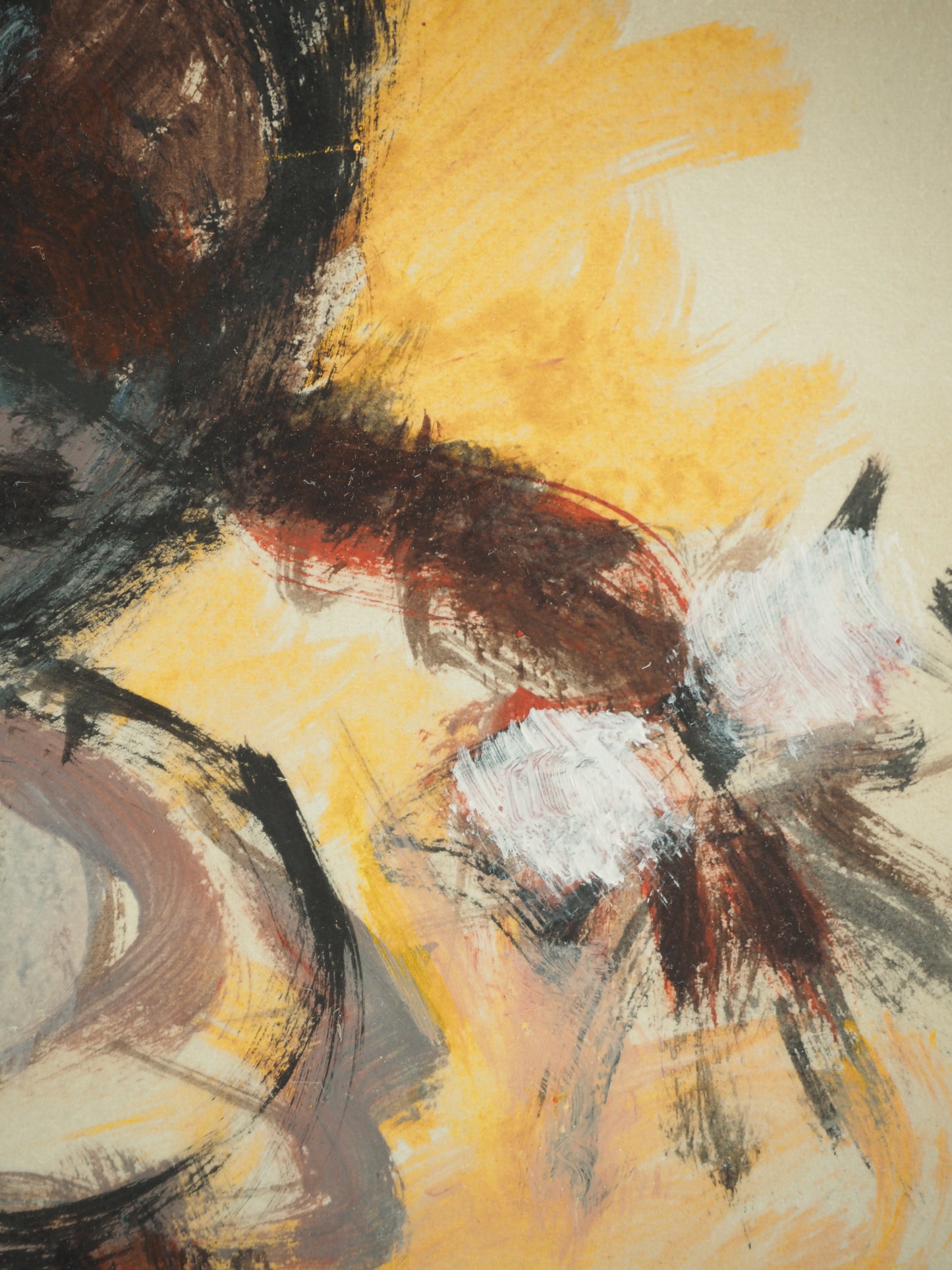 Roger CRUSAT : Jeune Fille à la Fenêtre - Gouache sur papier