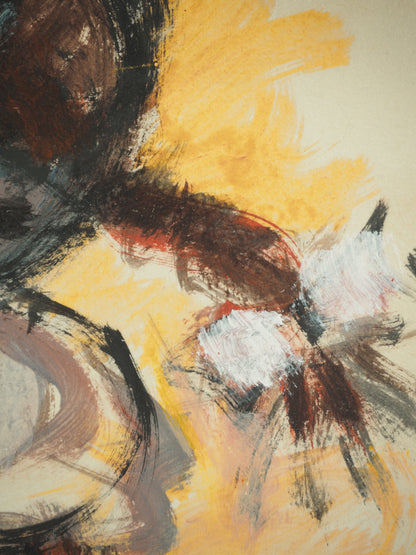 Roger CRUSAT : Jeune Fille à la Fenêtre - Gouache sur papier