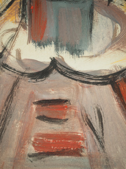 Roger CRUSAT : Jeune Fille à la Fenêtre - Gouache sur papier