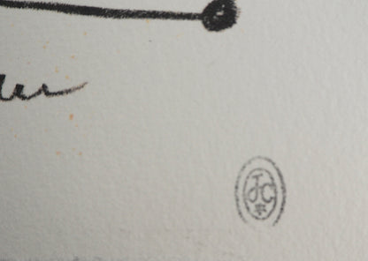 Jean COCTEAU : Le Baiser - Lithographie signée