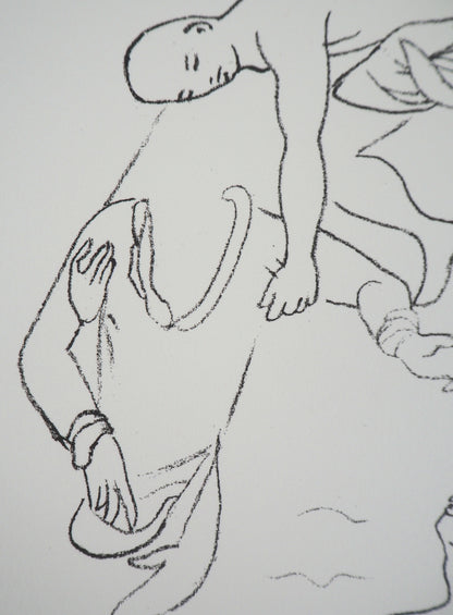 Jean COCTEAU : Pêcheur, Abondance de la mer - Lithographie signée