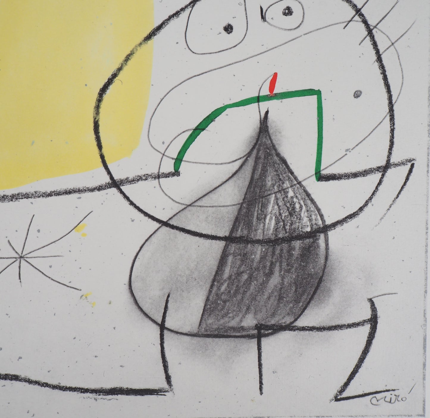 Joan MIRO : Femme et oiseau surréaliste - Lithographie signée
