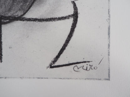 Joan MIRO : Femme et oiseau surréaliste - Lithographie signée