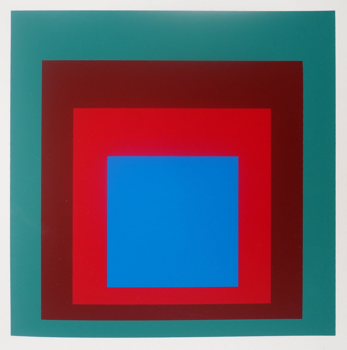 Josef ALBERS : Homage to the square, Protected Blue - Sérigraphie en couleurs