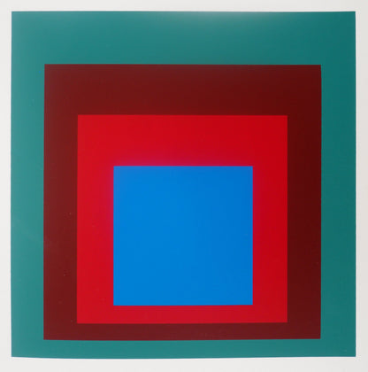 Josef ALBERS : Homage to the square, Protected Blue - Sérigraphie en couleurs