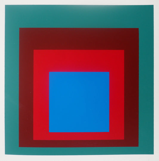 Josef ALBERS : Homage to the square, Protected Blue - Sérigraphie en couleurs