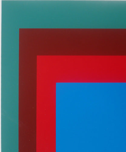 Josef ALBERS : Homage to the square, Protected Blue - Sérigraphie en couleurs