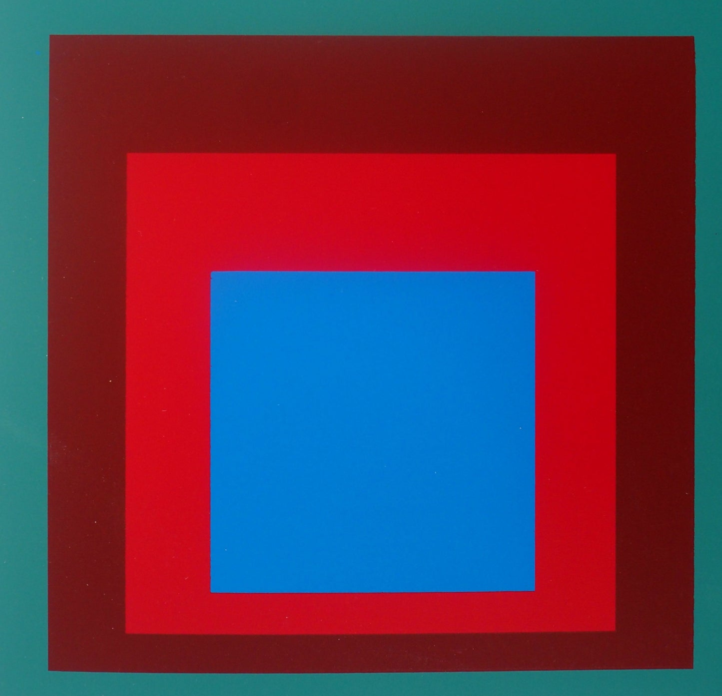 Josef ALBERS : Homage to the square, Protected Blue - Sérigraphie en couleurs