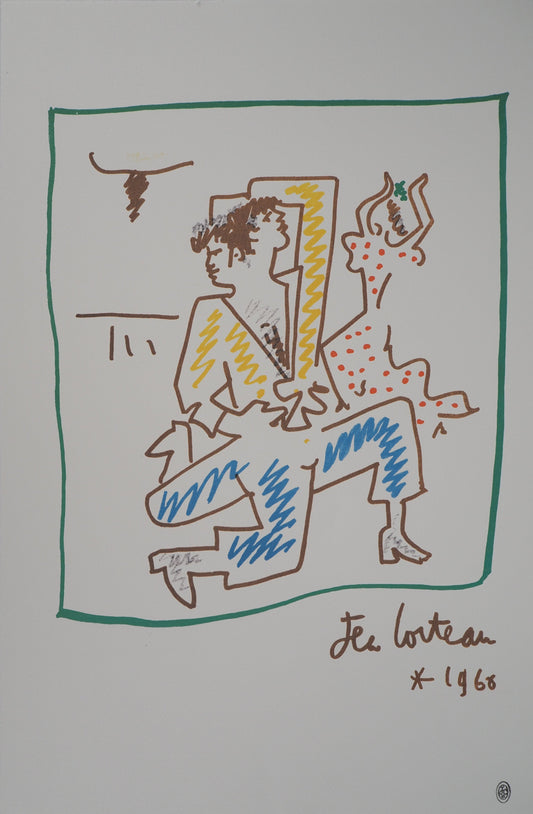 Jean COCTEAU : Danseurs de flamenco - Lithographie signée