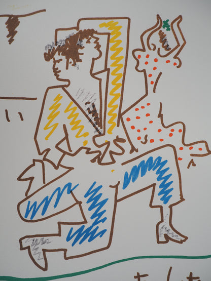 Jean COCTEAU : Danseurs de flamenco - Lithographie signée