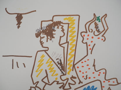 Jean COCTEAU : Danseurs de flamenco - Lithographie signée