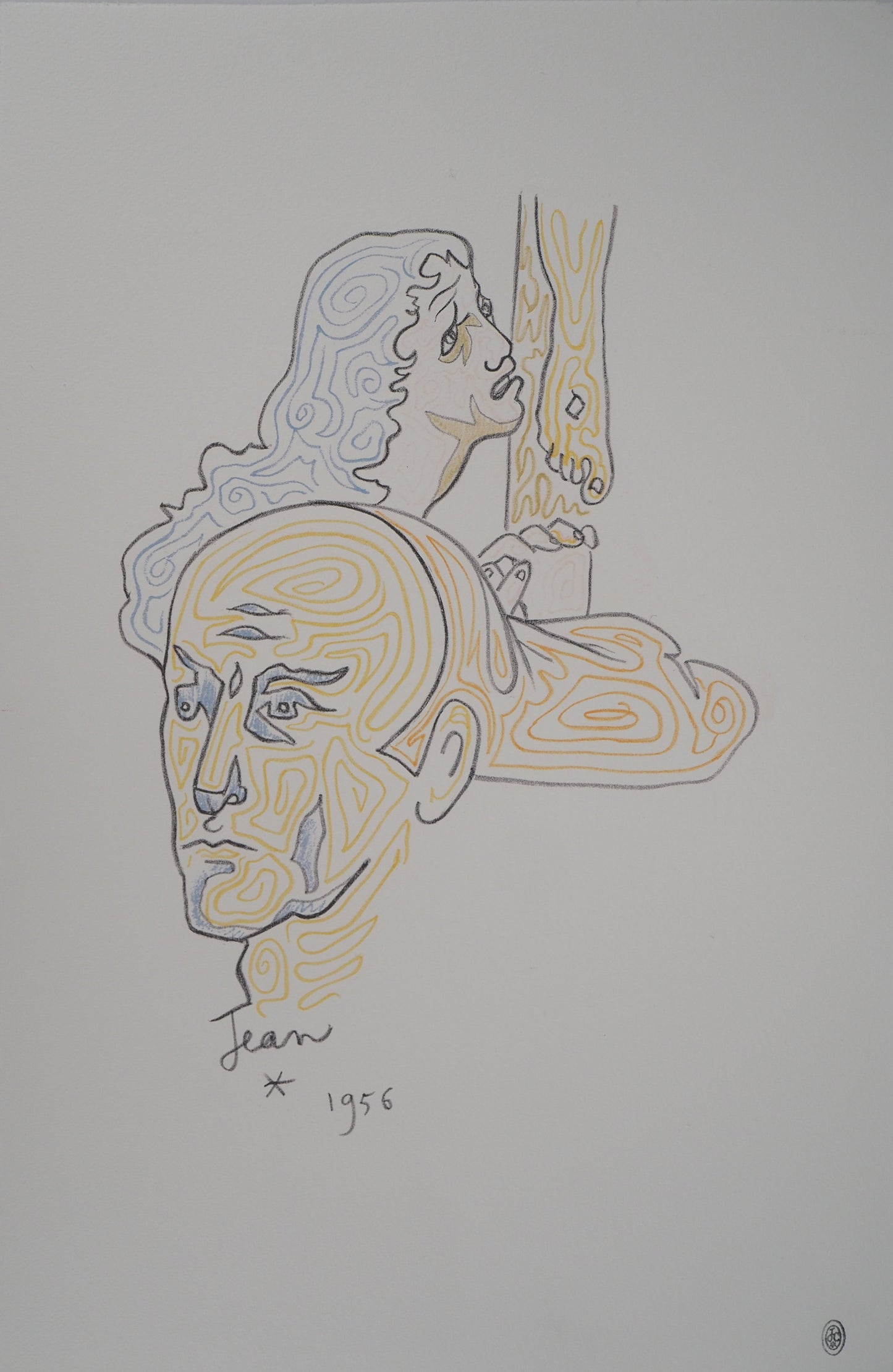 Jean COCTEAU : Crucifixion, Marie Madeleine et Jean Évangéliste - Lithographie signée