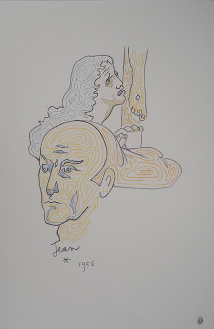 Jean COCTEAU : Crucifixion, Marie Madeleine et Jean Évangéliste - Lithographie signée
