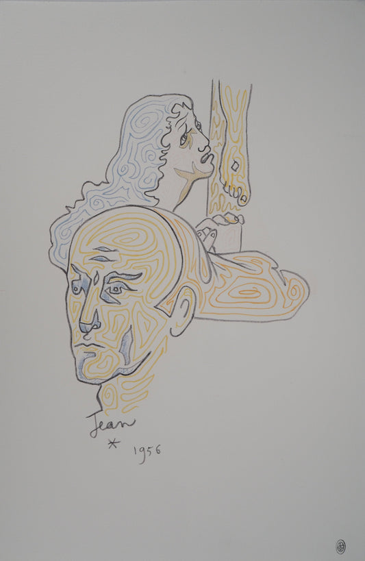 Jean COCTEAU : Crucifixion, Marie Madeleine et Jean Évangéliste - Lithographie signée