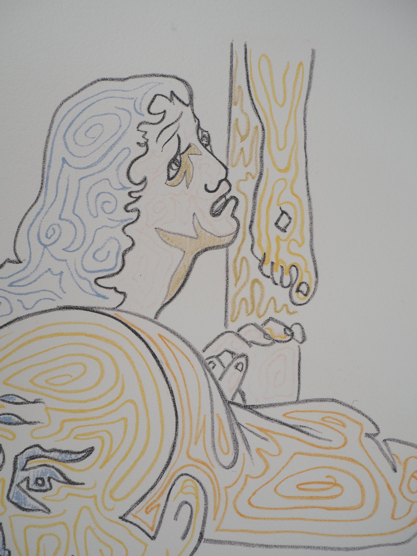 Jean COCTEAU : Crucifixion, Marie Madeleine et Jean Évangéliste - Lithographie signée