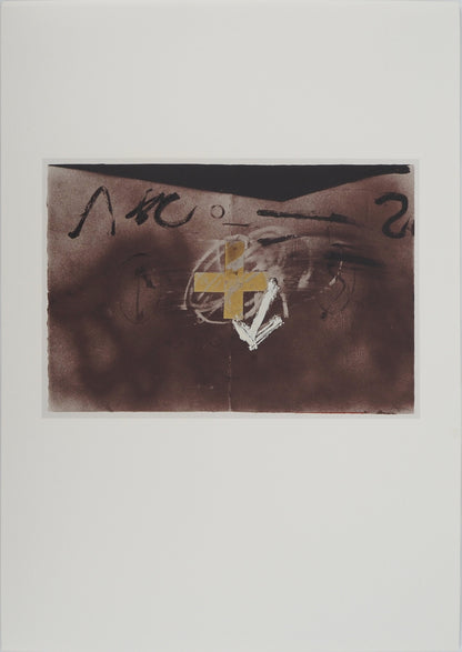 Antoni TAPIES : Composition à la croix - Lithographie signée